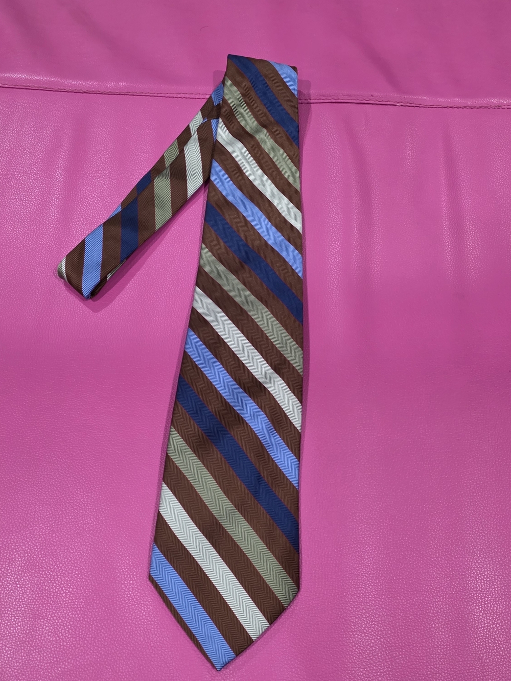 Brooks Brothers Men’s Repp Stripe Silk Tie - Multi-Color Earth Tones
